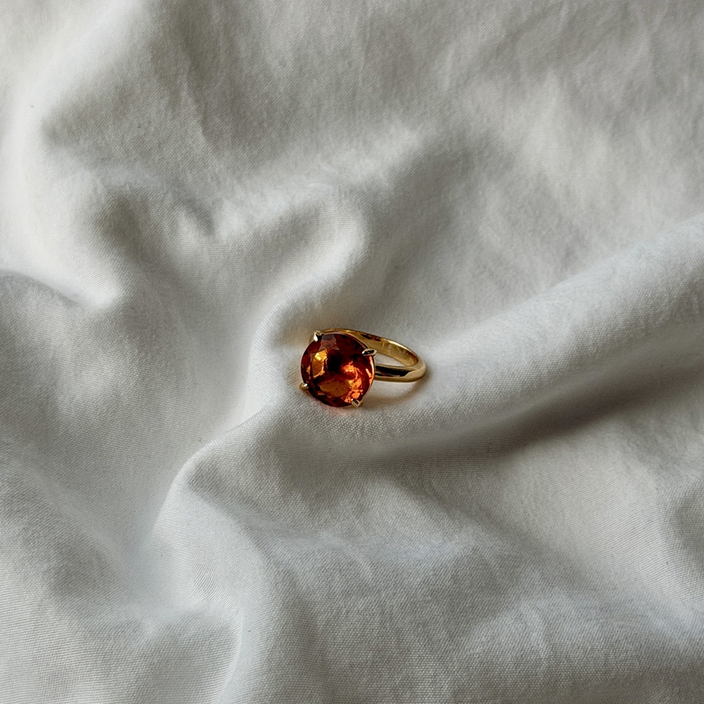 Classic Round Travel Ring - Reconstituted Citrine